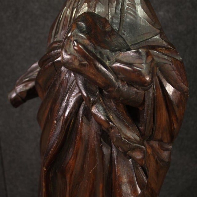 19th Century French Artist, Religious Sculpture of Madonna, 1850, Pearwood For Sale - Image 5 of 13