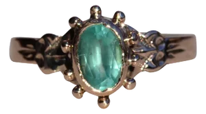 The Luton: Antique Ladies 14K Rose Gold Ring set with 0.48 CT Colombian Emerald
