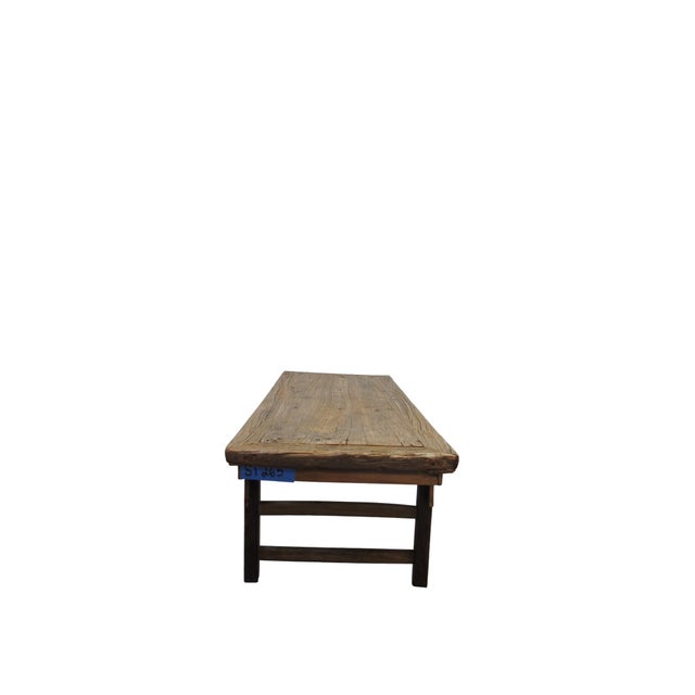 Brown Vintage 86" Long Elm Bench For Sale - Image 8 of 13
