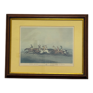 J. Godby + H. Merke for Samuel Howitt “La Course De Chevaux” Equestrian Engraving, Framed