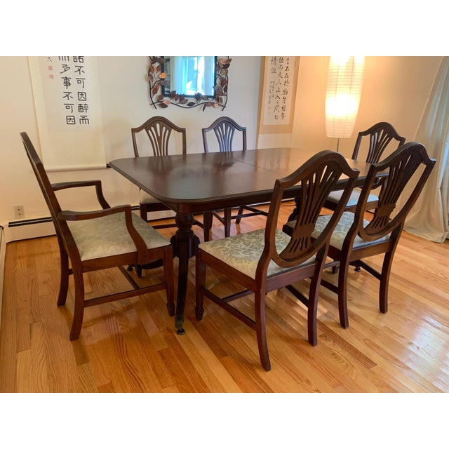 1950s Traditional Extendable Solid Wood Dining Table and ...