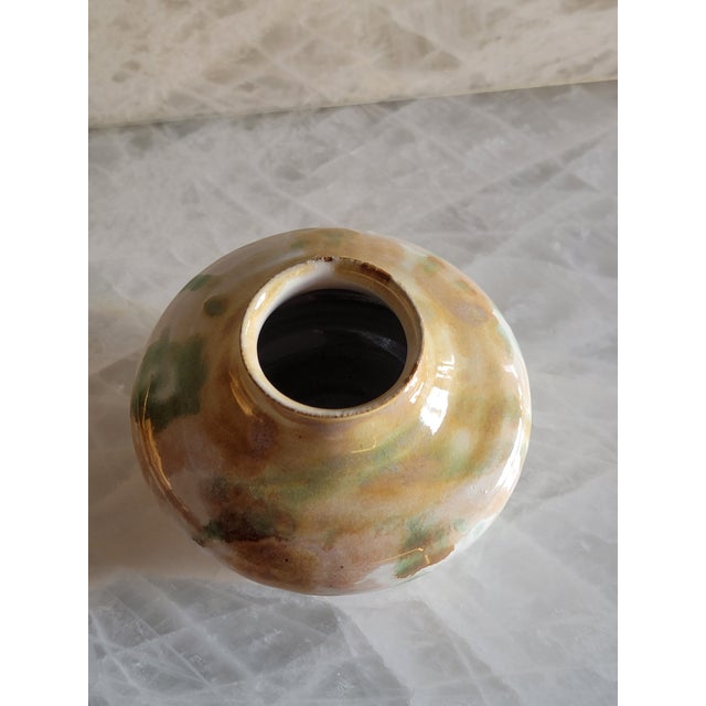 Paint Watercolor Glazed Ceramic Vase One-of-Kind by Ava Ceramics For Sale - Image 7 of 11