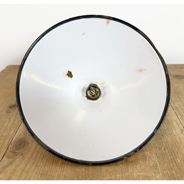 Industrial Cobalt Blue Enamel Factory Pendant Lamp, 1950s For Sale - Image 15 of 16