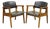 Vintage Boling Chair Co Mid Century Modern Walnut Lounge Arm Chairs (B) - Pair For Sale