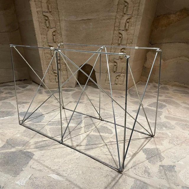 1970s Max Sauze Architectural Folding French Tubular Table For Sale - Image 13 of 13