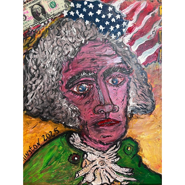 2020s Original Painting on Canvas, "Young George Washington" by Serg Graff, Coa For Sale - Image 5 of 9