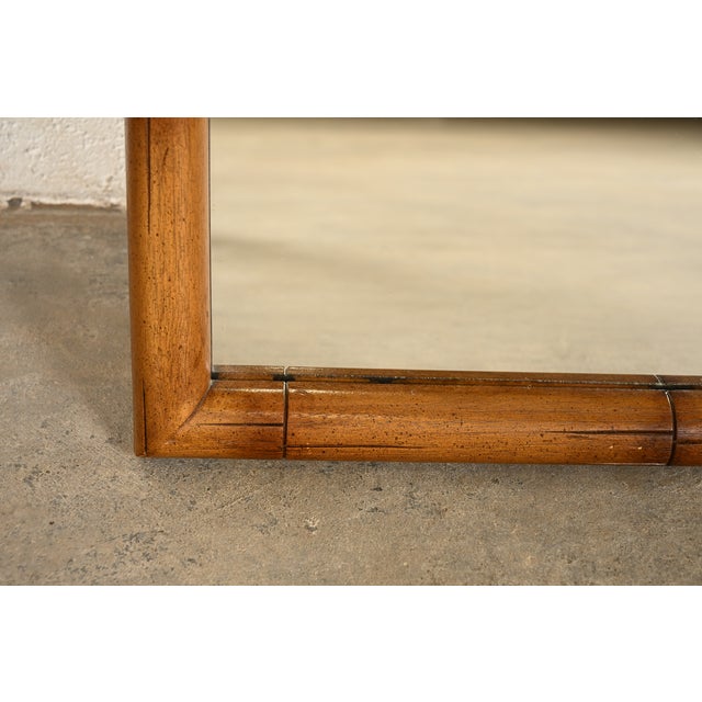 Thomasville Hollywood Regency Faux Bamboo Framed Wall Mirror, Circa 1960s For Sale - Image 9 of 11