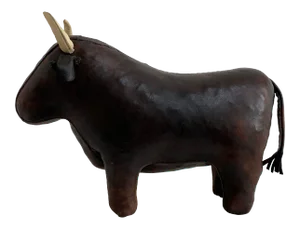 Vintage Leather Bull Figurine by Scully and Scully