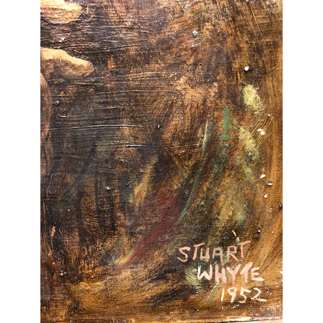 Realism 1950s Academic Realistic Study of Hands Oil Painting Signed Stuart Whyte, 1952 For Sale - Image 3 of 4