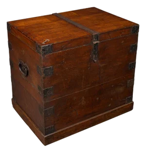 Antique Silver Chest, English, Oak, Iron Bound, Lined Storage Trunk, Georgian