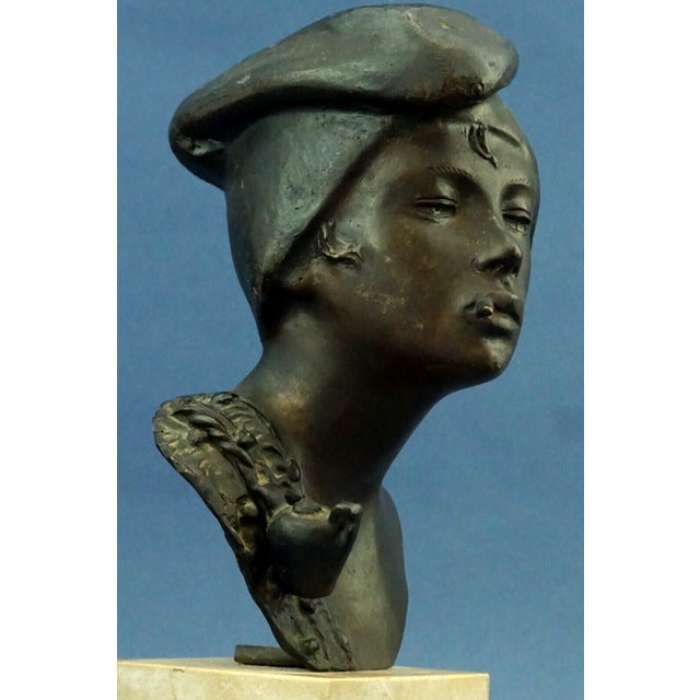 19th Century Bronze Bust Sculpture of Child by Achille d'Orsi, Italy For Sale - Image 11 of 18