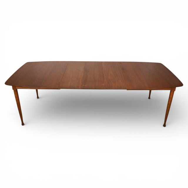 United Furniture Corporation United Furniture Vintage Mid Century Modern Dining Table With 3 Leafs C. 1960s For Sale - Image 4 of 10