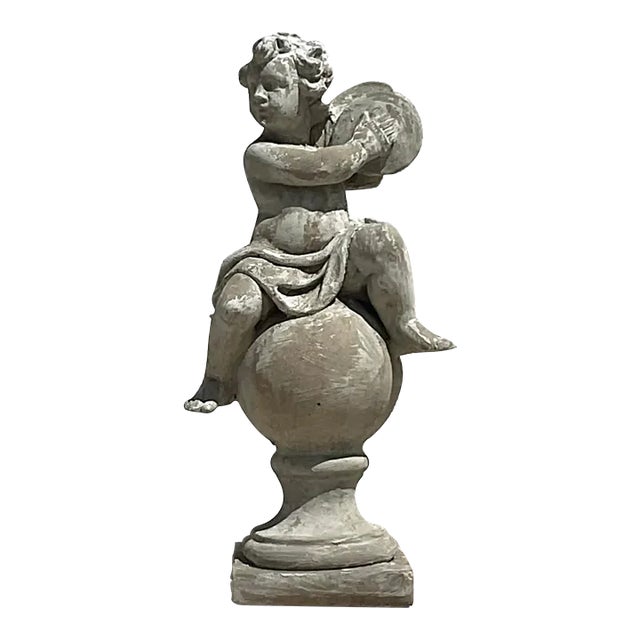 Vintage Regency Cast Concrete Figural Sculpture For Sale