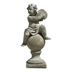 Vintage Regency Cast Concrete Figural Sculpture
