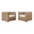 Pair of Michael Taylor Style Organic Modern Rattan Cube Chairs For Sale