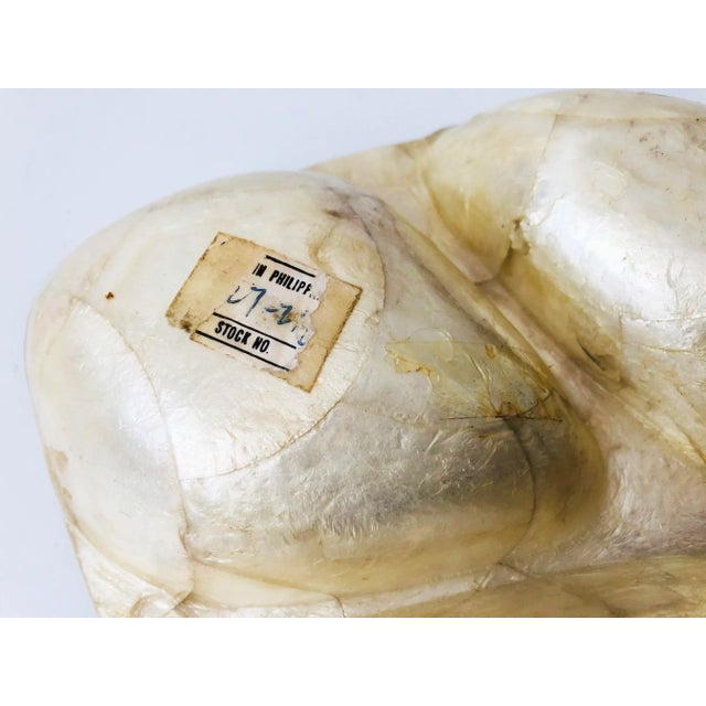 White Vintage Divided Capiz Shell Leaf Tray For Sale - Image 8 of 9