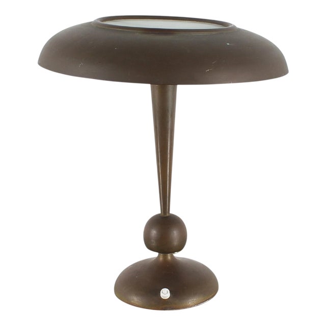 Adjustable Brass and Glass Mod. 143 Table Lamp by O. Torlasco for Lumi, 1950s For Sale