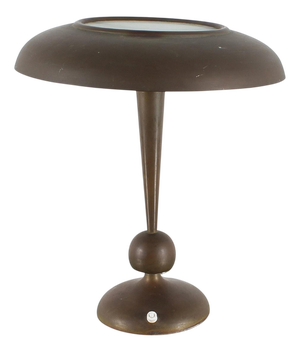 Adjustable Brass and Glass Mod. 143 Table Lamp by O. Torlasco for Lumi, 1950s
