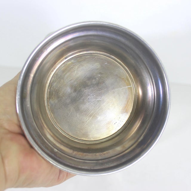 Silver Vintage Benedict Silver Co. Art Deco Silver Plated Cocktail Shaker With Handle and Spout For Sale - Image 8 of 13