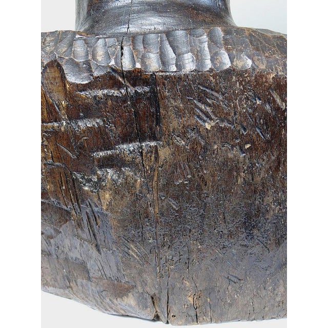 Large Bust of a Woman Carved with a Gouge, 19th Century, Wood For Sale - Image 16 of 17