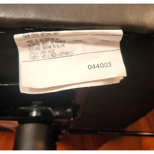 Contemporary Lee Industries Custom Made Noble Rock Leather 5401-01dc Rolling Desk Chair For Sale - Image 3 of 12
