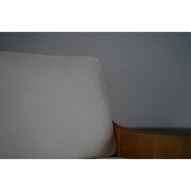 Vintage Belgian Oak Lounge Chairs with Linen Cushions, 1950s, Set of 2 For Sale - Image 12 of 15