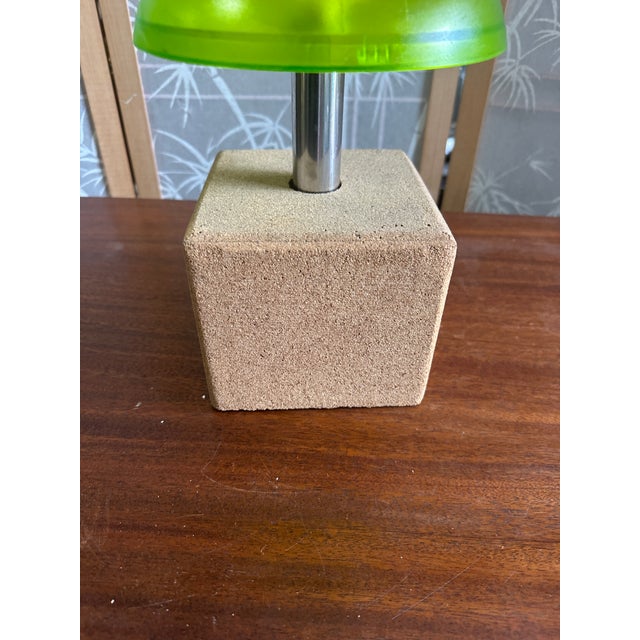 Lime 1970s Lime Green Thumbtack Push Pin Plastic and Cork Desk Lamp For Sale - Image 8 of 8