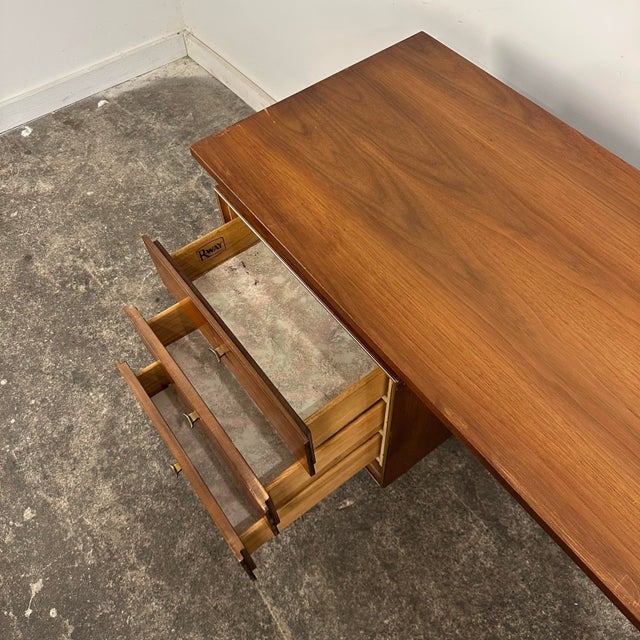 Mid-Century Modern Rway Walnut Mid Century Modern Writing Desk For Sale - Image 3 of 12
