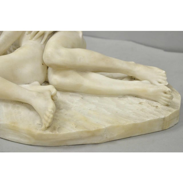 Late 19th Century Stephan Abel Sinding (1846-1922) "Lovers Couple" Alabaster Marble Sculpture For Sale - Image 5 of 18