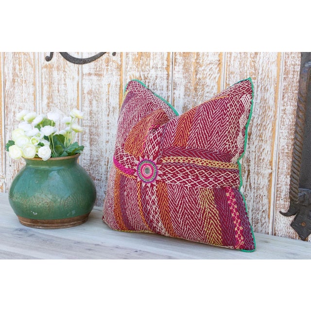 Roseate Sindh Sami Square Pillow For Sale - Image 4 of 8