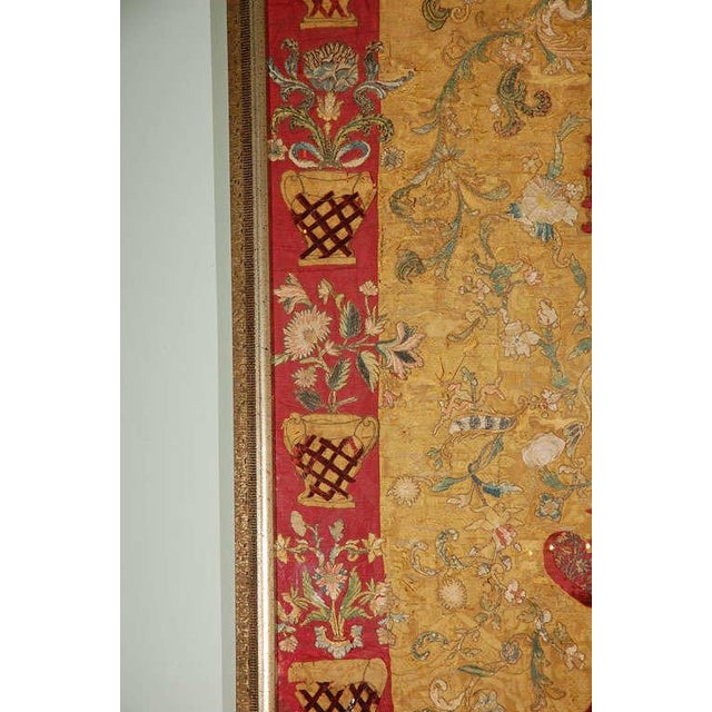 Baroque 17th Century Italian Silk Textile Wall Hanging in Baroque Style For Sale - Image 3 of 10