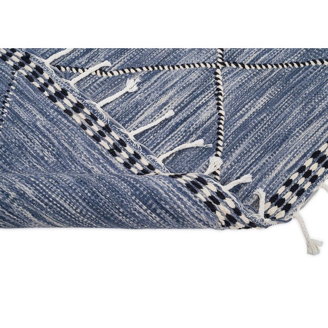 Contemporary Moroccan Flatweave Wool Rug by Azele Studio For Sale - Image 3 of 9