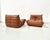 Togo Lounge Chairs in Cognac Cow Leather attributed to Michel Ducaroy for Ligne Roset, Set of 2 For Sale - Image 9 of 13