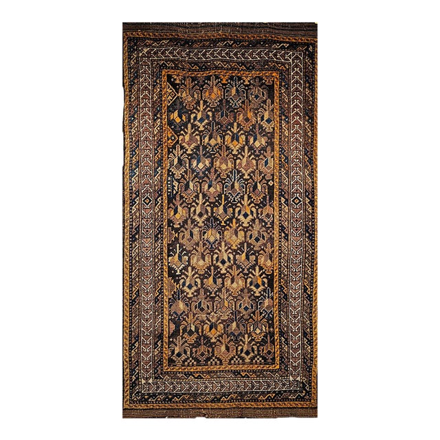 Antique Baluch Tribal Area Rug, Handwoven Wool, Allover Geometric Pattern For Sale