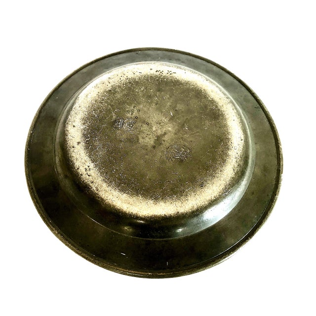 Set of Three Late 18th-Century European Pewter Dinner Plates For Sale - Image 10 of 16