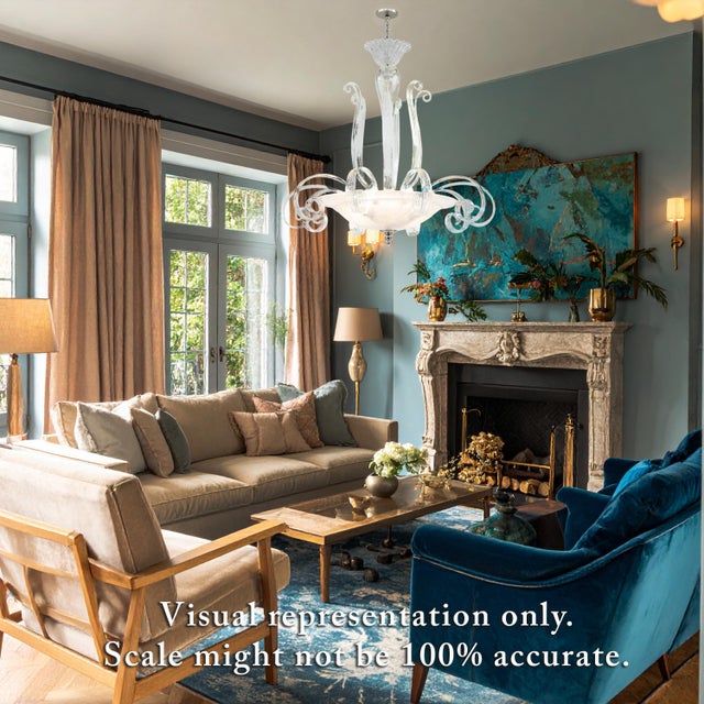 This spectacularly large mid-century Murano chandelier is a commanding statement piece of lighting art, attributed to the...