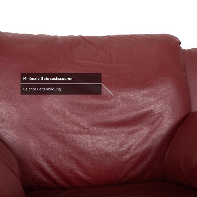 Animal Skin Red Leather Lounge Chairs from Natuzzi, Set of 2 For Sale - Image 7 of 14