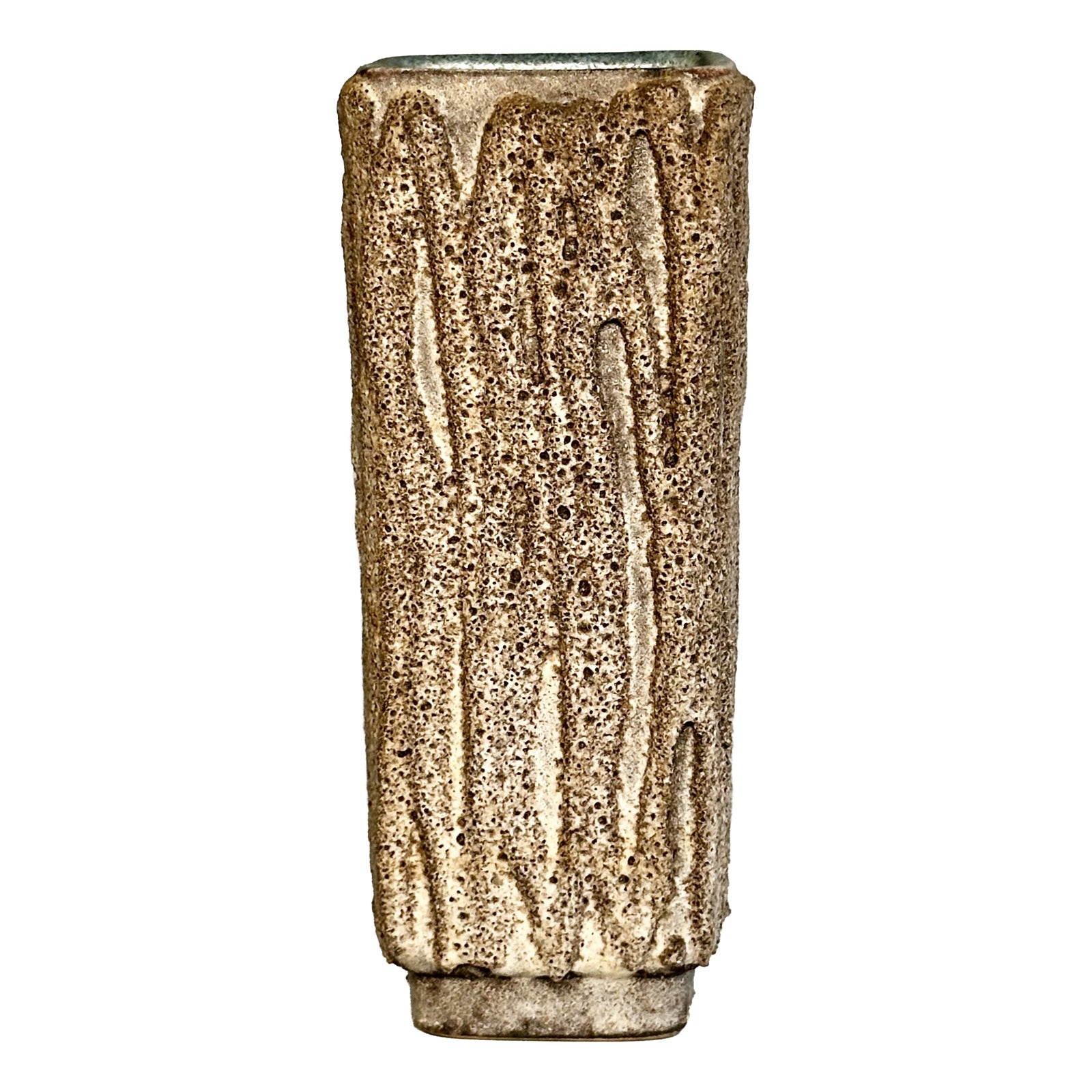Vintage German Brown and Beige Lava Ceramic Vase by Strehla Keramik ...