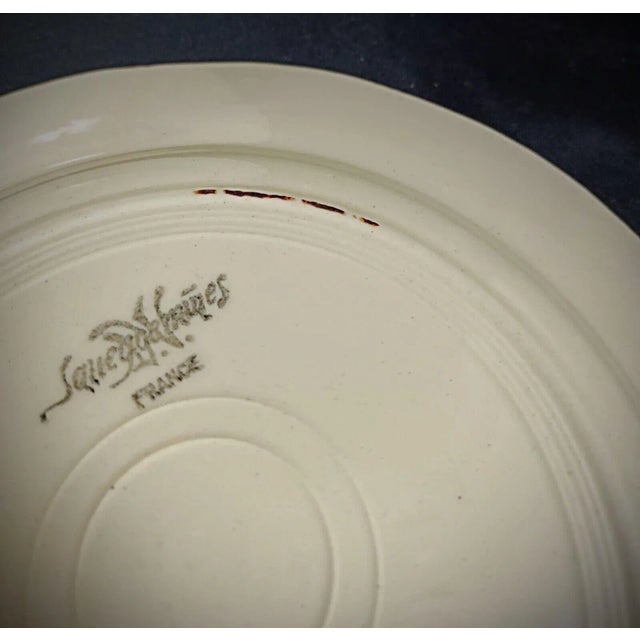 Vintage Set of 6 Sarreguemines Plates With Floral Décor For Sale - Image 4 of 12