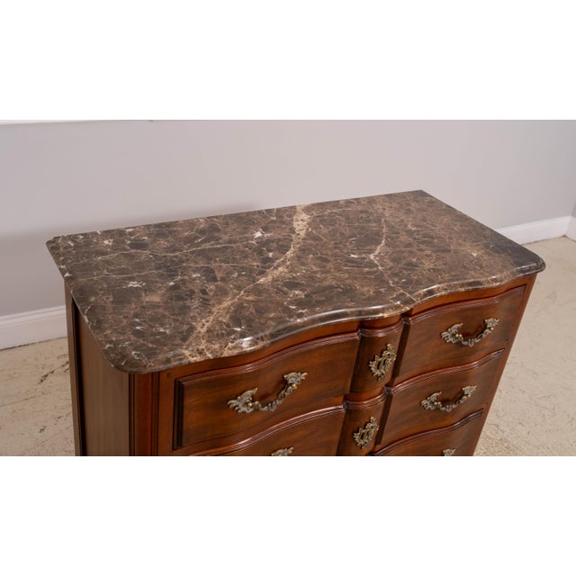Hickory Chair Co French Cherry Marble Top Commode Chest For Sale - Image 10 of 17