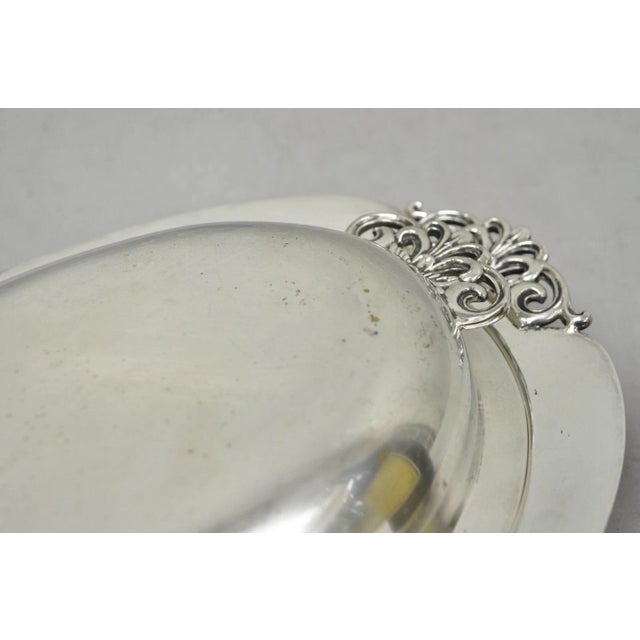 Silver Vintage Reed & Barton Nordic 1152 Silver Plated Covered Vegetable Serving Dish For Sale - Image 8 of 15