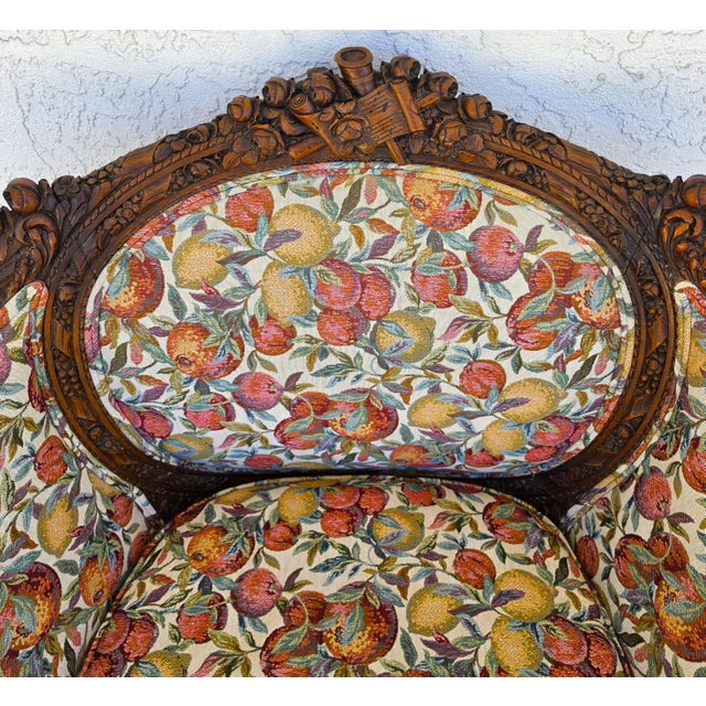 Wood Antique French Regency Rams Heads Walnut Club Lounge Chair For Sale - Image 7 of 18