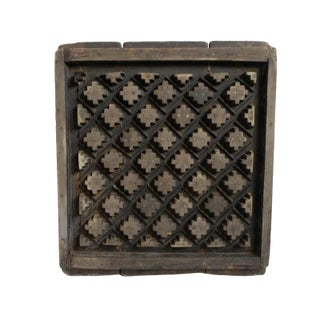 Antique Wood Print Block Panel For Sale