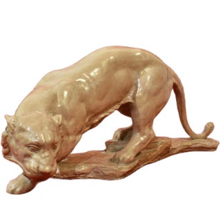 Art Déco Sculpture, Little Panther, 20th-Century, Terracotta For Sale