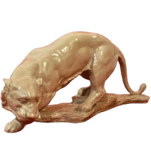 Art Déco Sculpture, Little Panther, 20th-Century, Terracotta