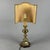 Vintage Brass and Wood Table Lamp with Beige Fabric Shade, 1960s For Sale - Image 4 of 13