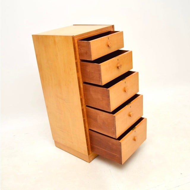 1920s Art Deco Sycamore Chest of Drawers from Hille, 1920s For Sale - Image 5 of 11
