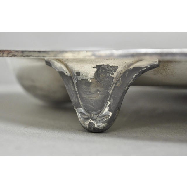 Vintage Crescent Regency Style Silver Plated Oval Cutlery Serving Platter Tray For Sale In Philadelphia - Image 6 of 12