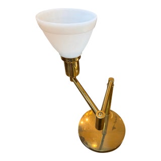 1970s Brushed Brass Swing Arm Lamp Attributed to Walter Von Nessen For Sale