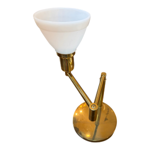1970s Brushed Brass Swing Arm Lamp Attributed to Walter Von Nessen